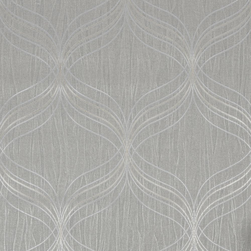 Optical Geo Silver Wallpaper