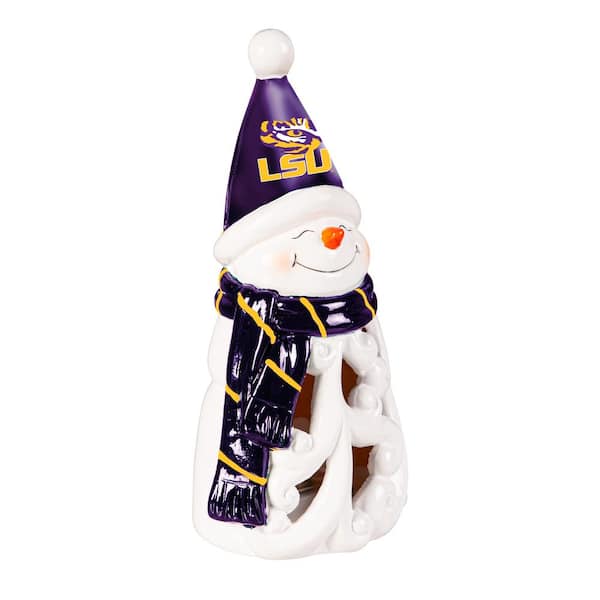 Louisiana State University Snowman LED Christmas Garden Statuary, 8 in.