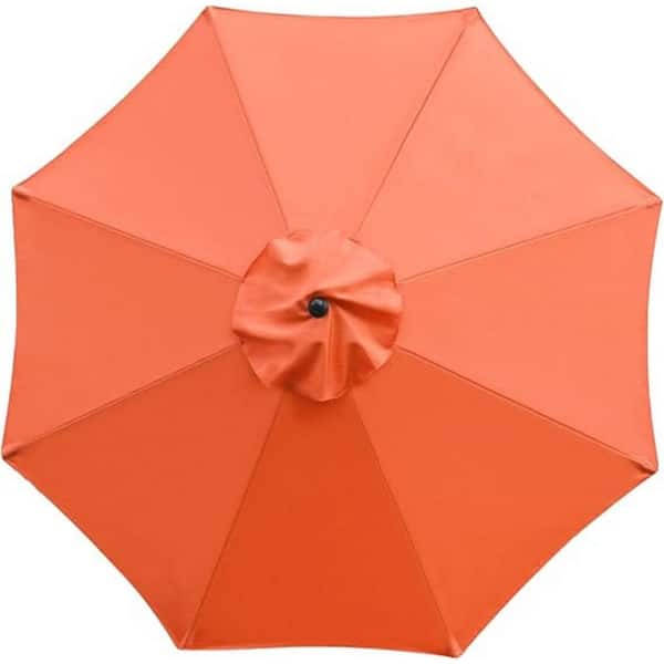 9 ft. Patio Umbrella Replacement Canopy Market Umbrella Top Outdoor Umbrella Canopy with 8 Ribs in Orange