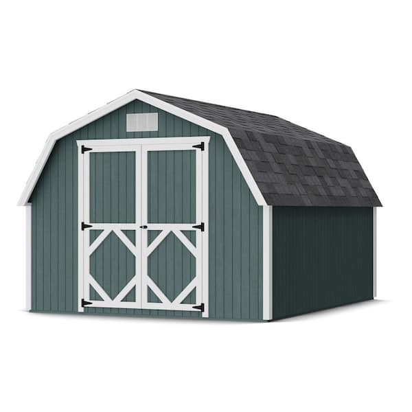 Classic Gambrel 10 ft. x 12 ft. Outdoor Wood Storage Shed Precut Kit with 4 ft. Sidewalls and Floor (120 sq. ft.)