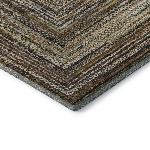 Mayfield Premium Machine Washable Abstract AMF1725 Brown 9 ft. x 12 ft. Area Rug