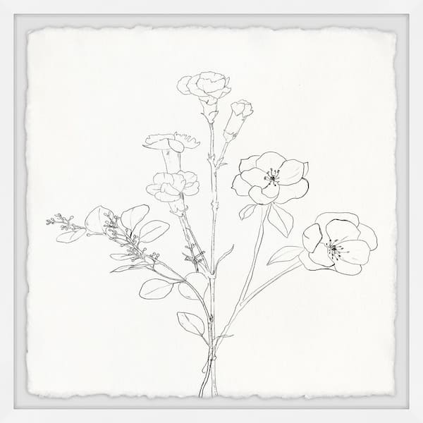 Grey Flower Sketch Illustration I Art Print by Naxart Studio - Fine Art  America