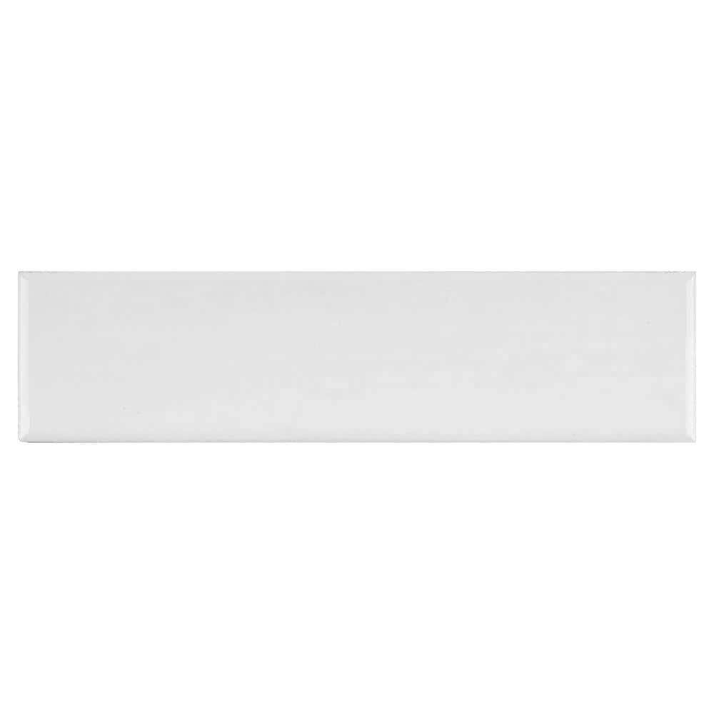 Cyra White Polished Ceramic Subway Wall Tile 2.95 x 11.81