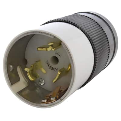 California Standard CS6365 50 Amp 125/250-Volt 4-Wires Locking Male Plug Assembly