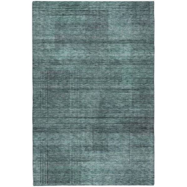 Dream Shag Premium Machine Washable Abstract ADS820 Teal 5 ft. x 7 ft. 6 in. Area Rug