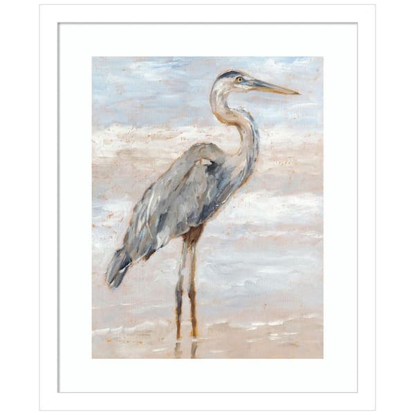 Amanti Art "Beach Heron I" by Ethan Harper 1 Pieceood Framed Giclee Animal Art Print 17 in. x 14 in.