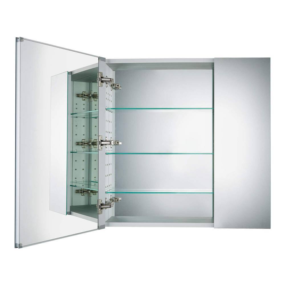 30" x 30" Aluminum Mirrored Medicine Cabinet with Adjustable Shelves