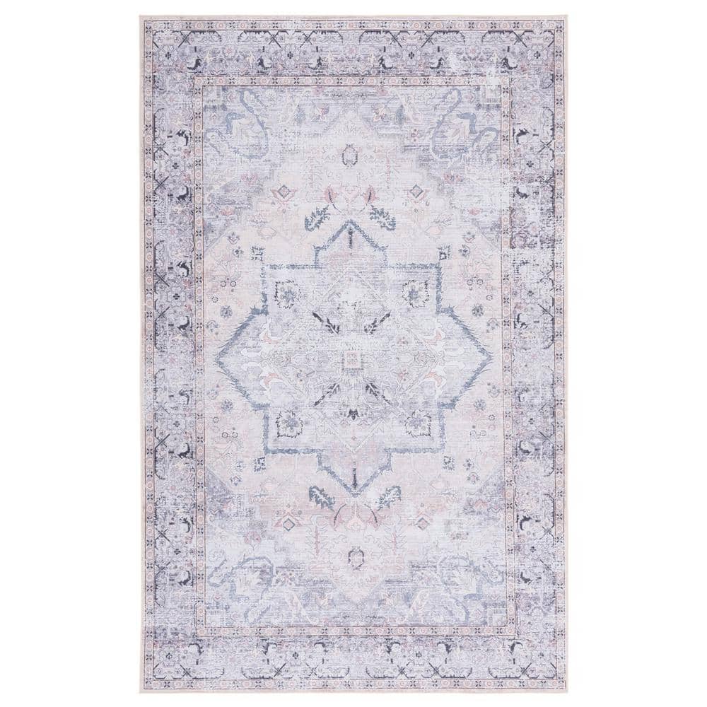EasyCare 36'' Gray Synthetic Washable Non-Slip Rug