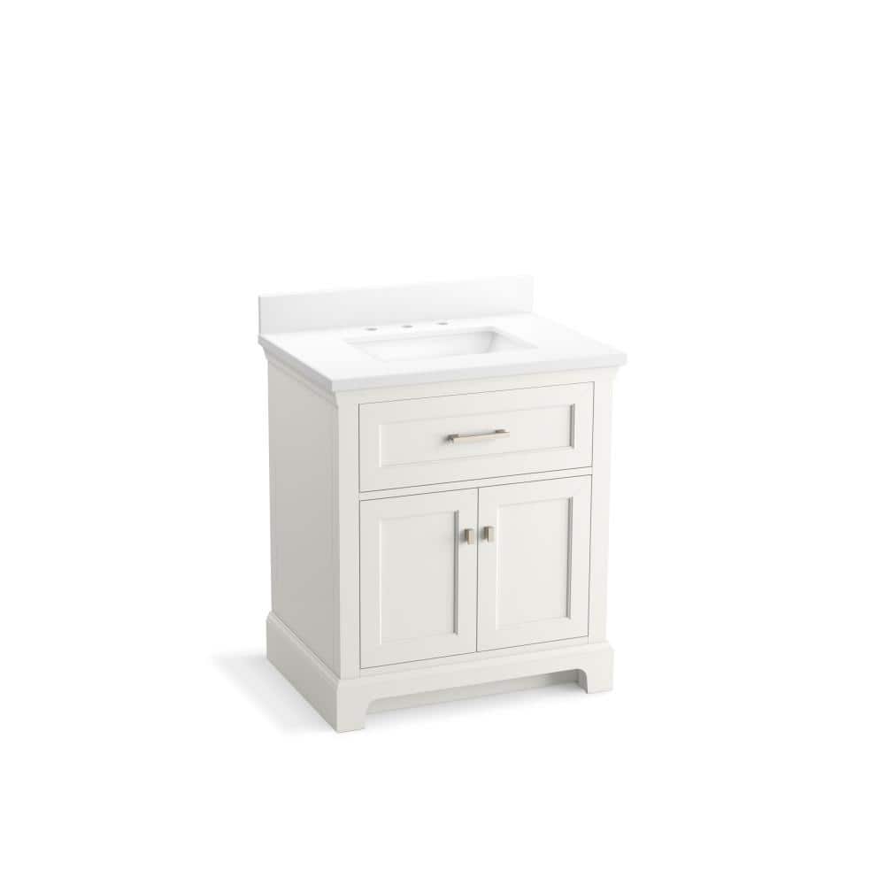 Charlemont 30" White Quartz Bathroom Vanity Cabinet with Sink