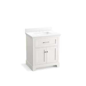 Charlemont 30 in. W x 22in. D x 36 in. H Single Sink Bath Vanity in White with Pure White Quartz Top and Backsplash