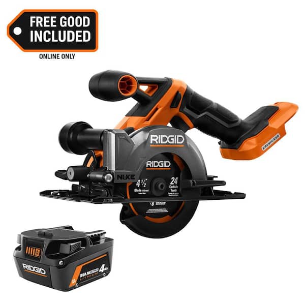 18V NUKE Brushless Cordless 4-1/2 in. Circular Saw (Tool Only) with 18V 4.0 Ah MAX Output Lithium-Ion Battery