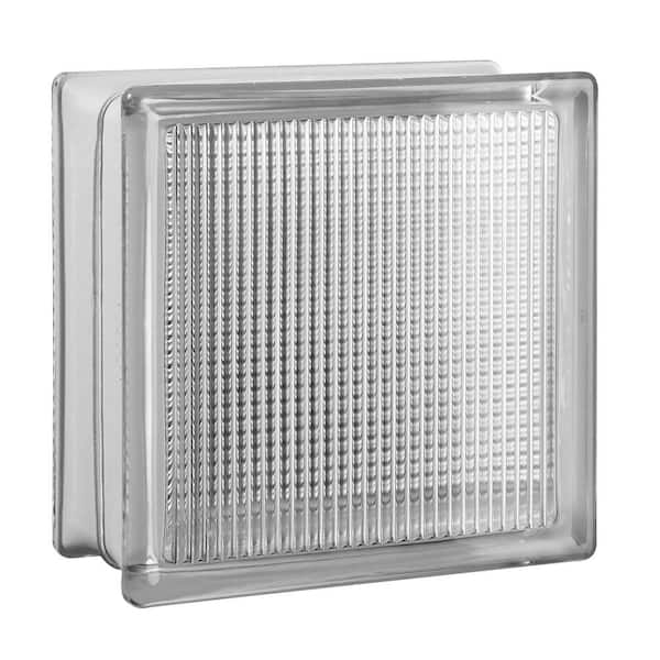 Seves WN8X8 Nubio 4 in. Thick Series 8 in. x 8 in. x 4 in. 8-Pack Wave Pattern Glass Block Actual 7.75 x 7.75 x 3.88 in.