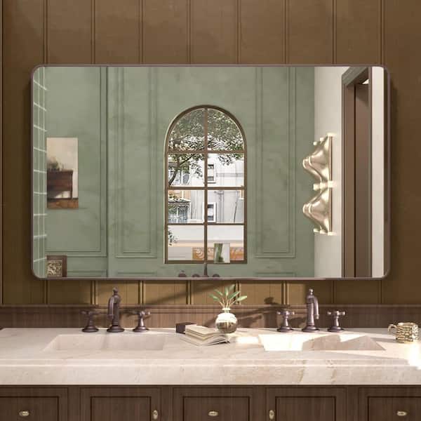 Cosy 60 in. W x 36 in. H Rectangular Framed Wall Bathroom Vanity Mirror in Oil Rubbed Bronze