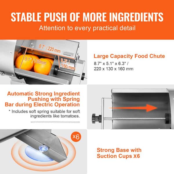 Electric Vegetable Slicer, 120W Commercial Fruit Cutter Machine