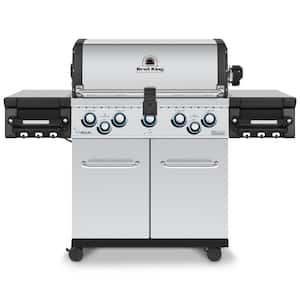 Regal S 590 Pro 5-Burner Natural Gas Grill in Stainless Steel with Side Burner and Rear Rotisserie Burner