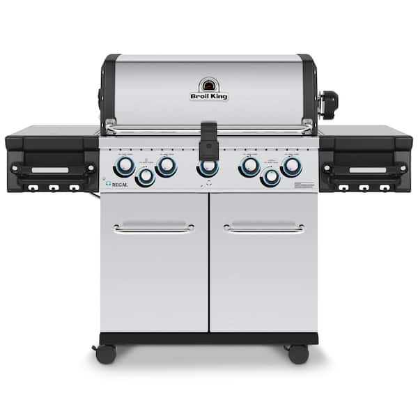 Broil King Regal S 590 Pro 5-Burner Natural Gas Grill in Stainless Steel with Side Burner and Rear Rotisserie Burner