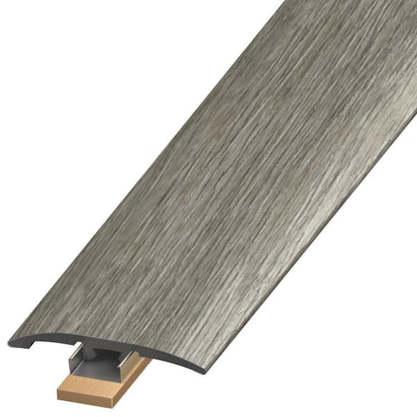 DuraDecor Polished Pro Perfect Pewter 0.25 in. T x 2 in. W x 94 in. L 3-in-1 Transition Molding