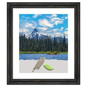 Rustic Pine Black Narrow Wood Picture Frame Opening Size 20 x 24 in. Matted To 16 x 20 in.