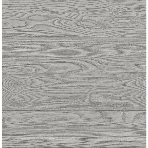Teamson Kids Ravyn Grey Salvaged Wood Plank Paper Strippable Roll Wallpaper (Covers 56.4 sq. ft.)