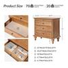 JAYDEN CREATION Julia Acorn 27 in. H Traditional 3-Drawer Solid Wood Legs Nightstand with Charging Station NSYL0889-ACR