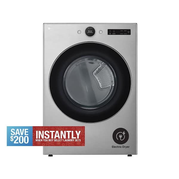7.4 cu. ft. Vented Stackable SMART Electric Dryer in Graphite Steel with TurboSteam and AI Sensor Dry Technology