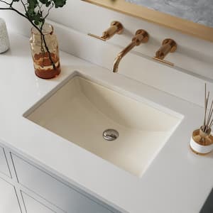 Ally 20-7/8 in. Rectangular Undermount Bathroom Sink in Bone with Overflow Drain