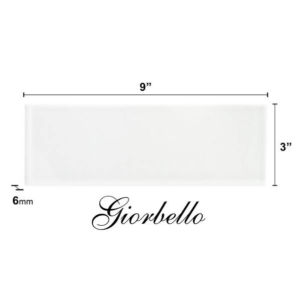 Giorbello Glass Subway 3 in. x 9 in. x 6mm Wall Tile Case - Bright
