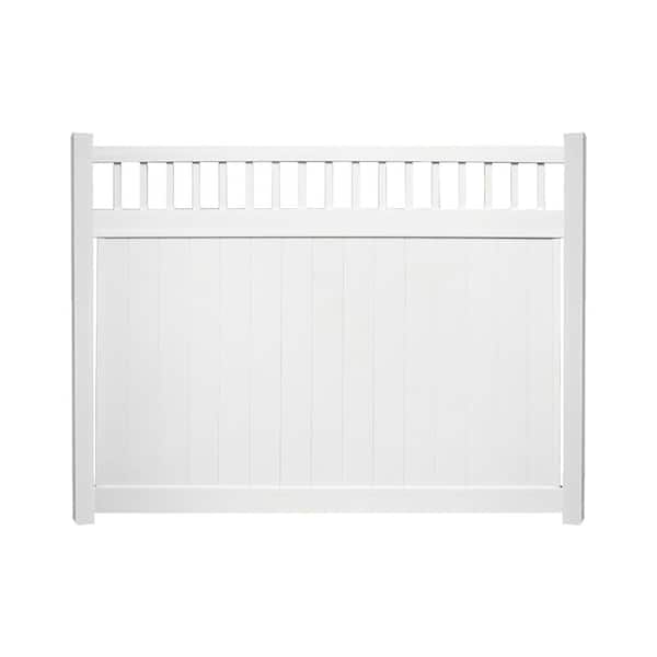 72 in. H x 212 ft. L Privacy Calgary White Vinyl Complete Fence Project Pack