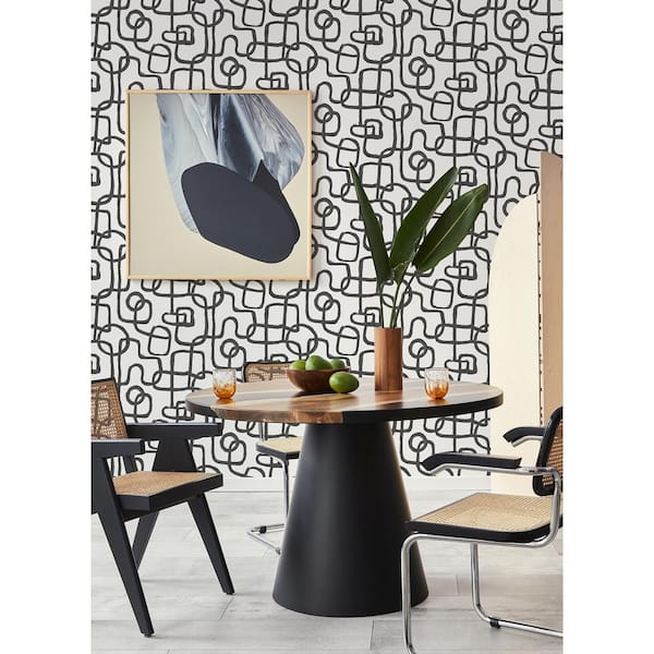 NuWallpaper Black Niko Peel and Stick Wallpaper NUS4940 - The Home Depot