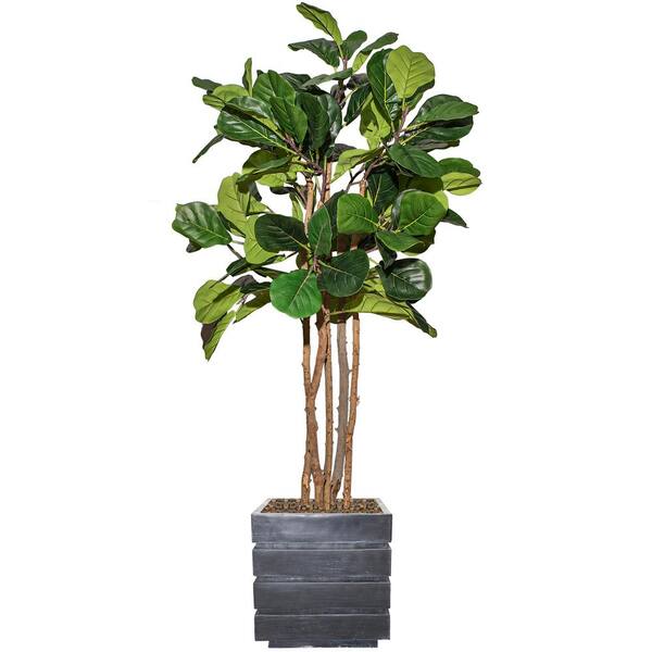 67 in. Artificial Fig Tree with Stylish Fiberstone Planter VHX171204