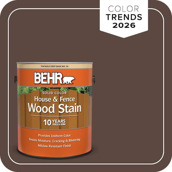 BEHR 1 gal. #N170-7 Baronial Brown Solid Color House and Fence Exterior Wood Stain