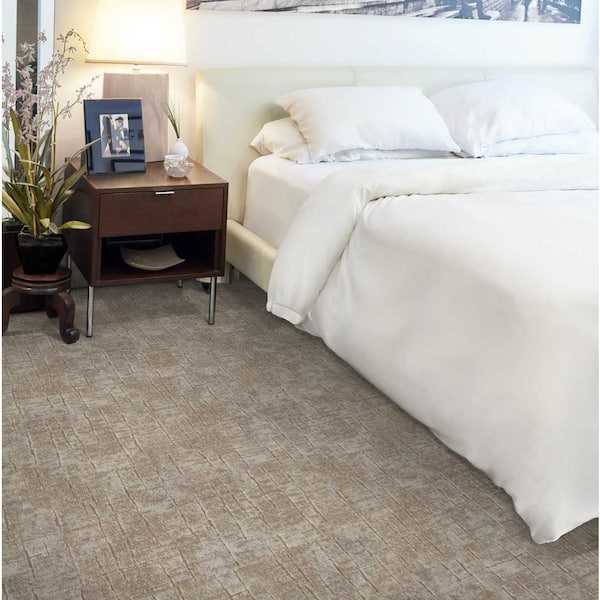 Ferndale Buff Brown 13.2 ft. 44 oz. Polyester Pattern Carpet - Installation Required