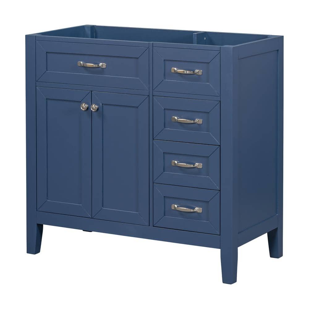 35.50 in. W x 17.70 in. D x 35 in. H Bath Vanity Cabinet without Top in Blu
