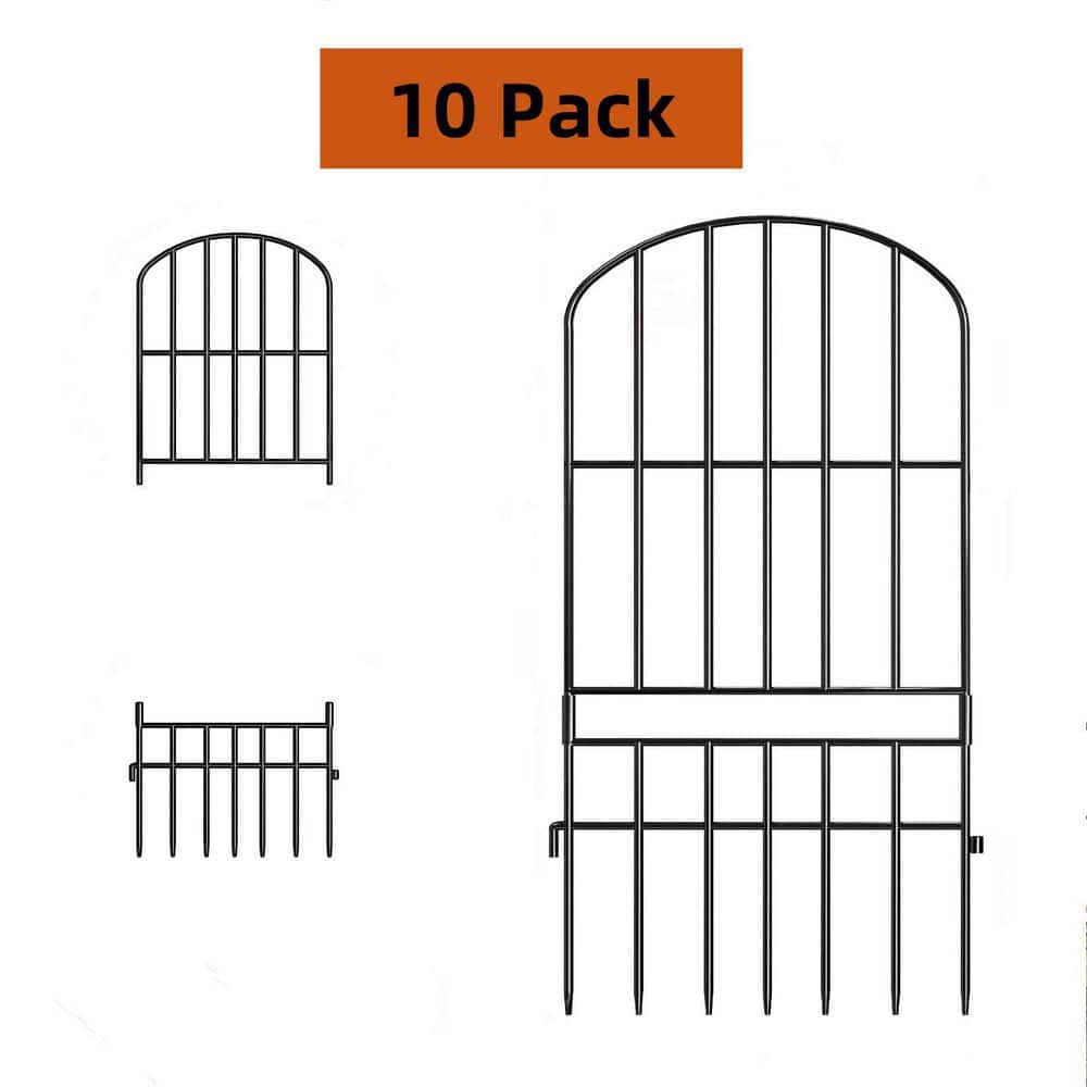 25 in. H Metal Garden Fence, 10 Pack Black 12 in. L x 25 in. H No Dig Fence with 10 ft. Ground Stakes price history on PriceWatchPro