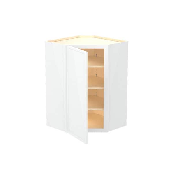 Franklin 24 in. W x 12 in. D x 36 in. H Assembled Plywood Wall Corner Kitchen Cabinet in Vesper White with Soft Close