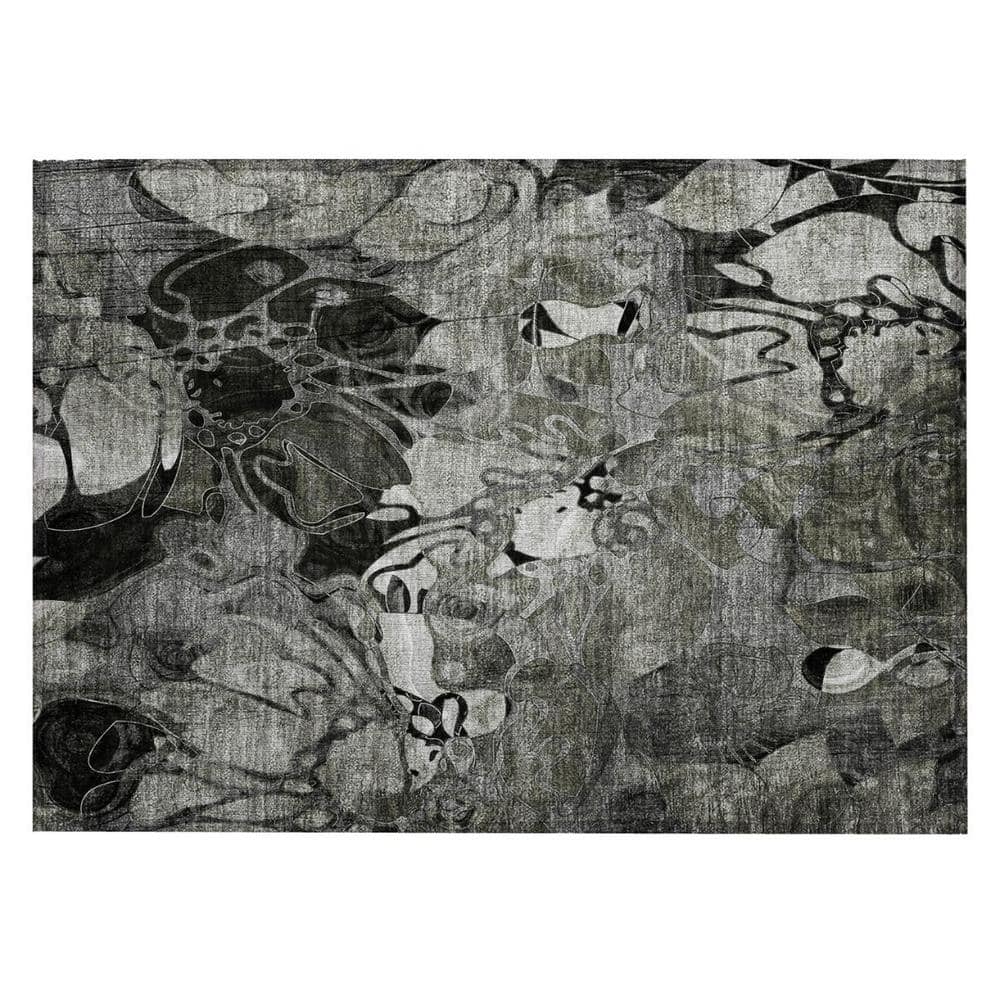 Gray 2 ft. x 3 ft. Woven Floral Rectangle Indoor/Outdoor Area Rug price history on PriceWatchPro