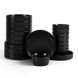 Celina 24-Piece Dinnerware Set Stoneware, Service for 8, Black