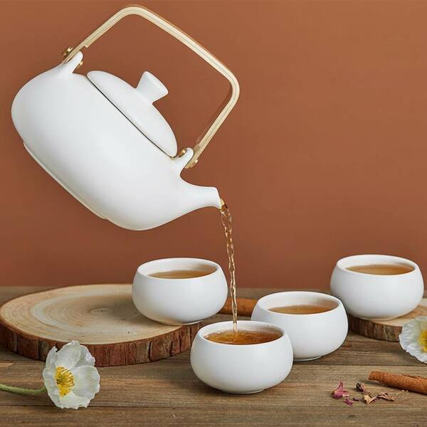 JFVKAF Modern Japanese Tea Set 1 Set Ceramic Teapot with Fine Mesh