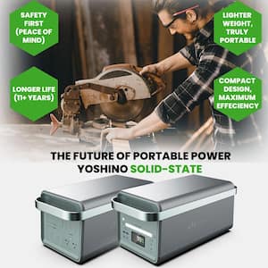 Solid-State Solar Battery Generator 4,000W (2,611Wh) Button Start with 600W (3x 200W) Solar Panels, Camping, Home, RV