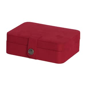 Giana Red Plush Fabric Jewelry Box