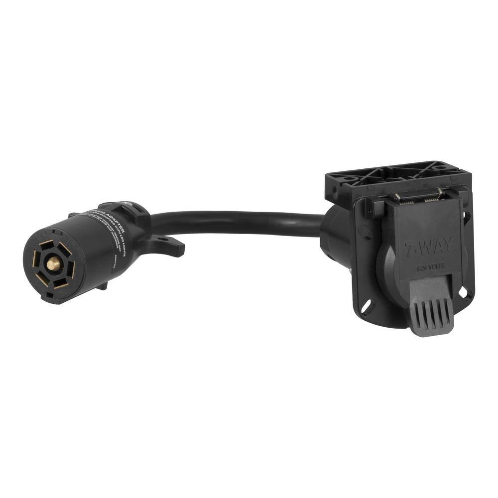 CURT 57724 7-Way To 4-Way Trailer Adapter With Backup Alarm - Weather-Resistant Connector