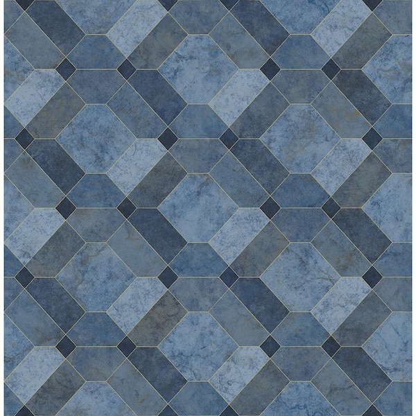 A-Street Prints Devonshire Blue Marble Paper Strippable Roll Wallpaper (Covers 56.4 sq. ft.)