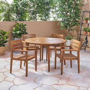 Stamford Brown 5-Piece Wood Outdoor Patio Dining Set