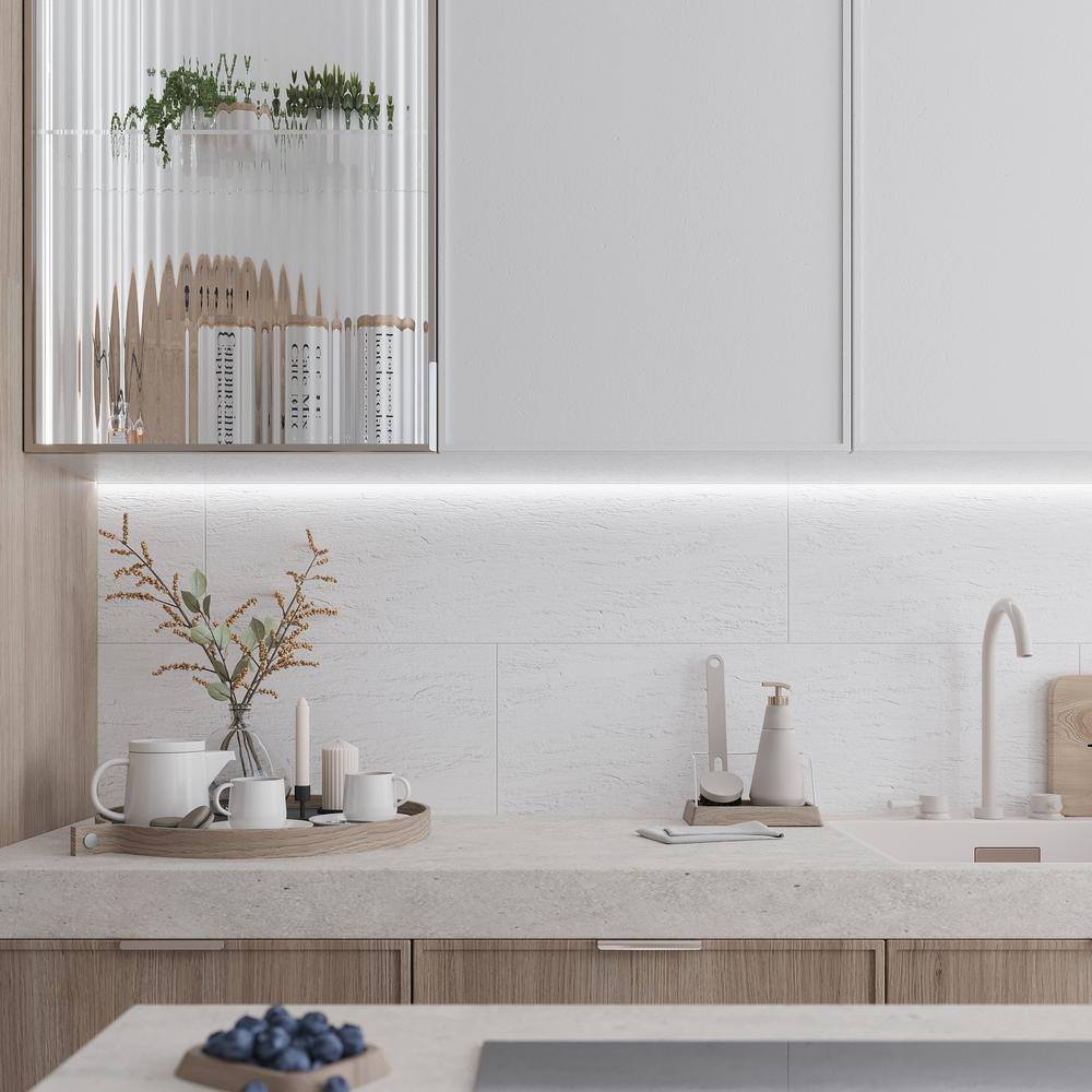 Large White Matte Ceramic Wall and Floor Tile