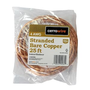 25 ft. 4-Gauge Stranded SD Bare Copper Grounding Wire