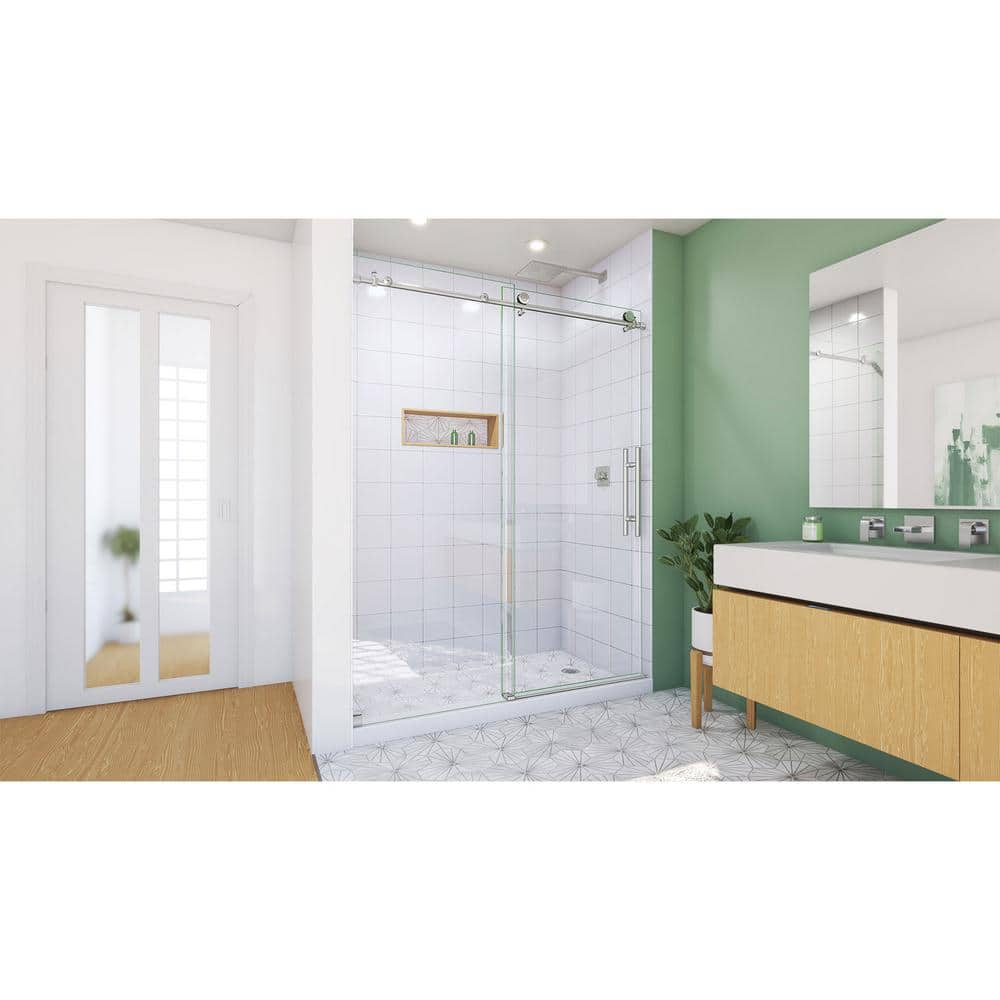 Enigma-X 56-60" Clear Tempered Glass Frameless Sliding Shower Door