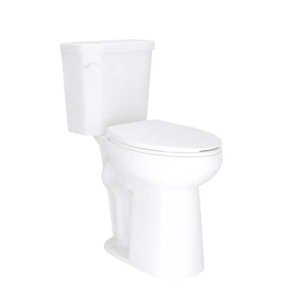 21 in. Extra Tall 2-Piece 1.28 GPF Single Flush Elongated Raised Toilet in White, Seat Included