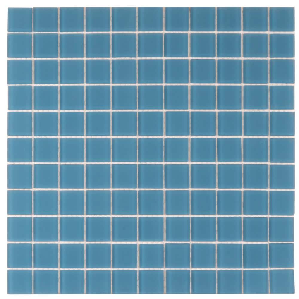 Cerulean Blue Matte Glass Mosaic Tile for Walls and Floors