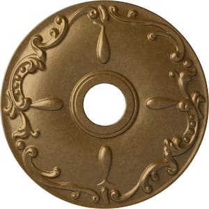 18 in. x 3-1/2 in. ID x 1-1/4 in. Kent Urethane Ceiling Medallion (Fits Canopies upto 5 in.), Pale Gold