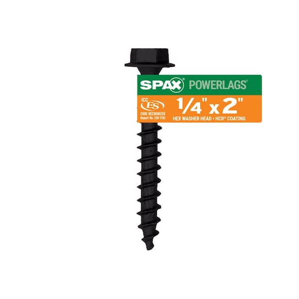SPAX 1/4 in. x 2 in. Exterior Hex Head Structural Wood Lag Screws  Powerlags Hex (1 EA)